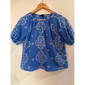 Ann Taylor Factory Petites Floral Eyelet Lace Blouse Size XSP